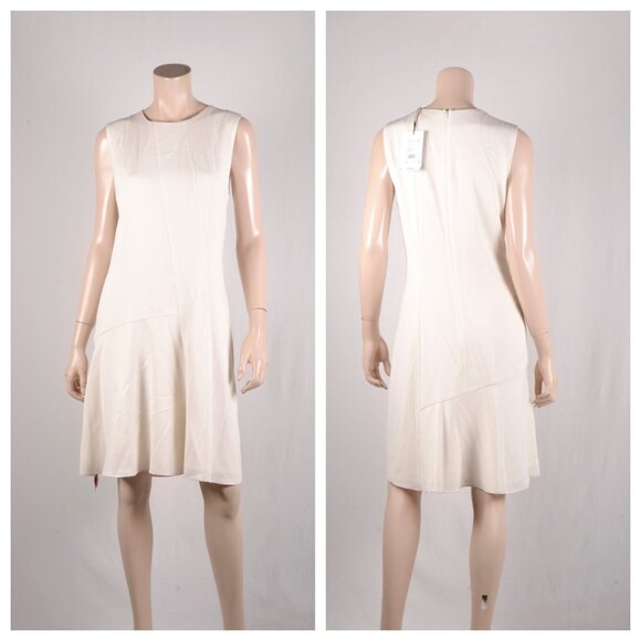 Theory Fit-and-Flare Dress in Striped Admiral Crepe - Picture 4 of 7